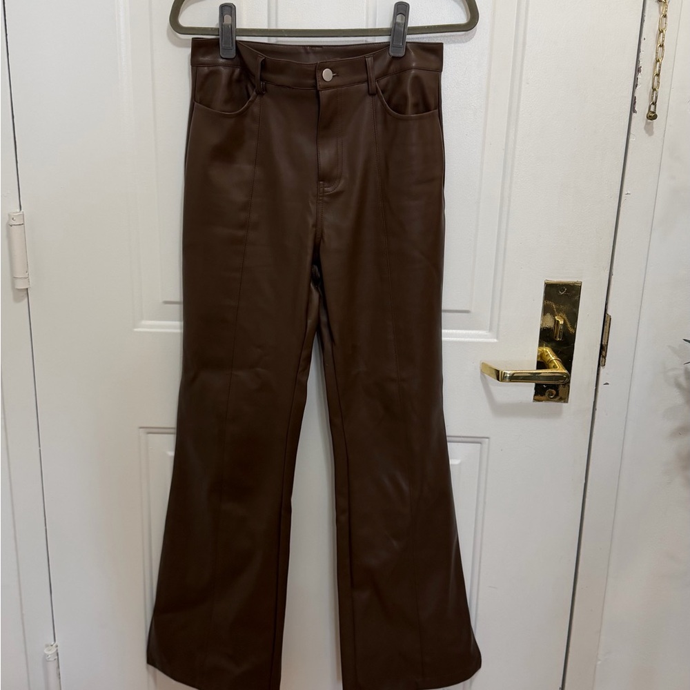 12th Tribe Chocolate Faux Leather Pants